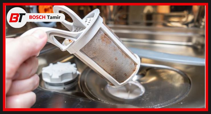 گرفتگی شلنگ یا فیلتر تخلیه ظرفشویی بوش