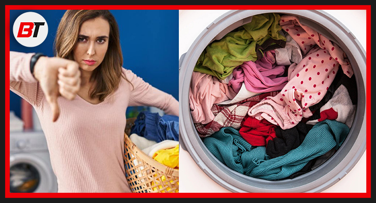 حجم بیش از اندازه لباس در لباسشویی